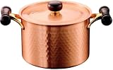 COPPER 100 純銅製 アンティーク 深型両手鍋 24cm