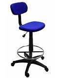 Blue Drafting Chair With 360 Footrest &amp; Swivel