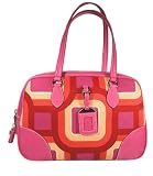 PRADA Fuschia / Pink Multicolor 'CANAPA ST.SOHO/BL0187' Pigskin Leather Shoulder Handbag Purse - Jade Boutique