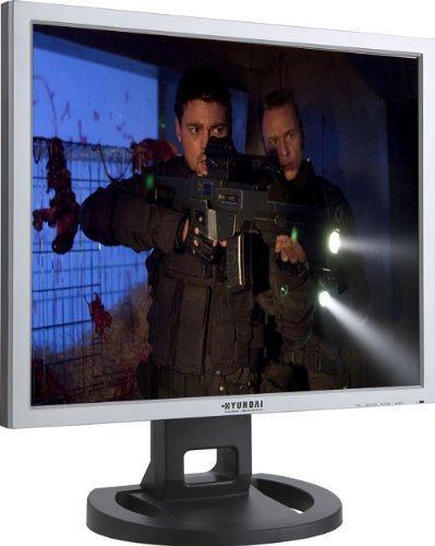 Heimkinosysteme: Hyundai ImageQuest L73D 17 Zoll TFT Monitor silber/schwarz DVI (Kontrast 700:1, 8 Ms Reaktionszeit)