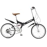 Raychell(レイチェル) 6段変速Wサスペンション折り畳み自転車/MFWS-206F 艶なしブラック 20インチ MFWS-206FBK
