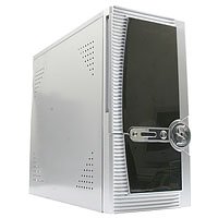 Telekommunikation: Jet Computer GEH-KM735.BLACK Solution PC Geh�use MiniTower 4 x 5.25 Silber/Schwarz