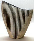 【彩人すたいる】 信楽焼 フラワーベース harp石肌ストライプ(中)