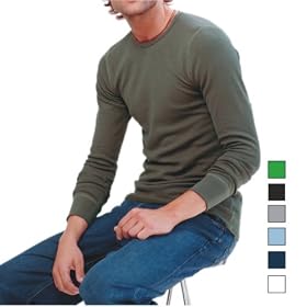 American Apparel - Unisex Long Sleeve Baby Thermal Crewneck (T407) by American Apparel