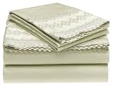 Tiara Lace 400-Thread-Count Queen Sheet Set, Willow