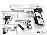 Silver Beretta Style Airsoft Spring Pistol
