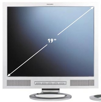 Rohlinge: Yakumo 19 Zoll TFT Monitor silber mit Lautsprechern DVI (Kontrast 500:1, 8 Ms Reaktionszeit)