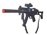 Mp5 Sd Style Spring Powered Airsoft Rifle with Flashlight, Red Cross Scope