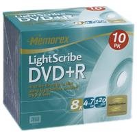 MP3 Player: Memorex Light Scribe DVD+R 4.7GB 8x in 10er Pack Jewel Case DVD-Rohlinge