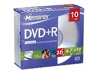 MP3 Player: Memorex Professional DVD+R 4.7GB 16x 10er Pack Slim Case DVD-Rohlinge