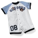 Carters Slugger Romper - White/Blue: 3 Months