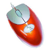 Elektronik und Foto: A-Four Tech MOP-18 Rot Maus optisch PS/2 + USB 3 Tasten 400 dpi + Tastenrad rot
