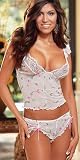 Flirty Floral Embroidered Stretch Mesh and Lace Trimmed Cami Set