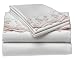 Touch of Paradise Butterfly 270-Thread-Count 100% Cotton Embroidered Queen Sheet Set,Blush