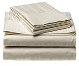 Touch of Paradise Riviera 300-Thread-Count 100% Cotton Dobby Full Sheet Set, Ivory