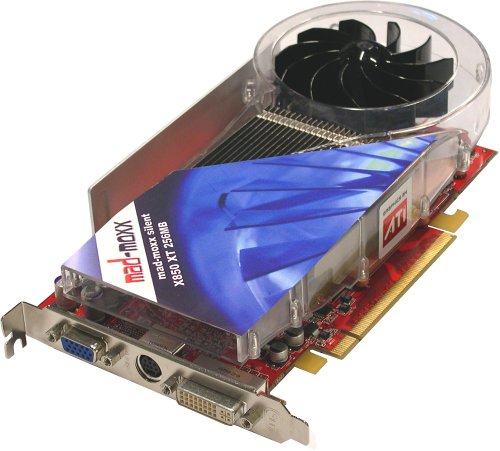 MP3 Player: Mad Moxx silent ATI X850 XT TV-Out 256MB Ram PCI-Express Grafikkarte, Retail