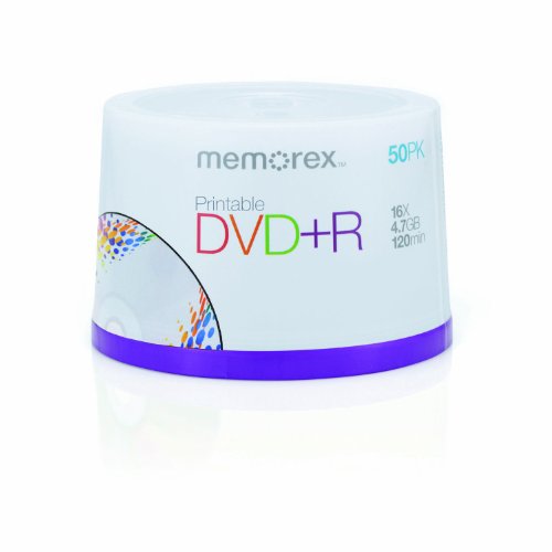 MP3 Player: Memorex Premium DVD+R 4.7GB 16x 50er Pack Holder DVD-Rohlinge bedruckbar