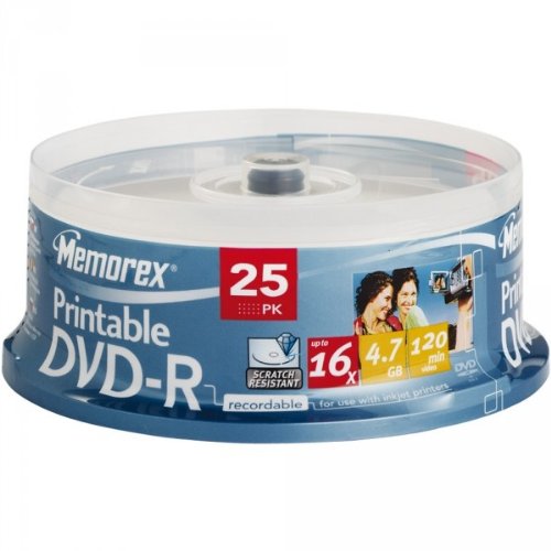 MP3 Player: Memorex Premium DVD-R 4.7GB 16x 25er Pack Holder DVD-Rohlinge bedruckbar