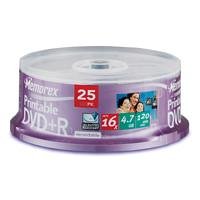MP3 Player: Memorex Premium DVD+R 4.7GB 16x 25er Pack Holder DVD-Rohlinge bedruckbar