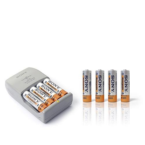 Festplatten: Sony Schnellladeger�t inkl. NiMH-Akku "Mignon AA" (2100 mAh) 4er Pack
