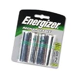 Energizer D Rechargeable Batteries, 2 per Pack (EVENH50BP2)