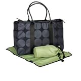 OiOi Grey Dot/Lime Tote Diaper Bag
