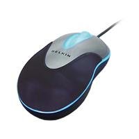 Kamerazubehoer: Belkin Optical Glow Mouse Maus optisch PS/2 + USB 3 Tasten 800 dpi + Tastenrad silber
