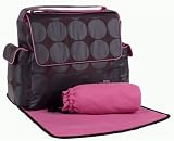 Charcoal Dot Messenger Diaper Bag in Pink