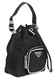 Prada Womens Small 2-Tone Zip Pouch Backpack,Nero