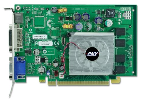 Projektoren: PNY NVidia geforce FX 6500 Grafikkarte PCI Express 256MB DDR2 Ram (White Box)