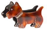 France Luxe Scotty Dog Barrette with Pearl Collar