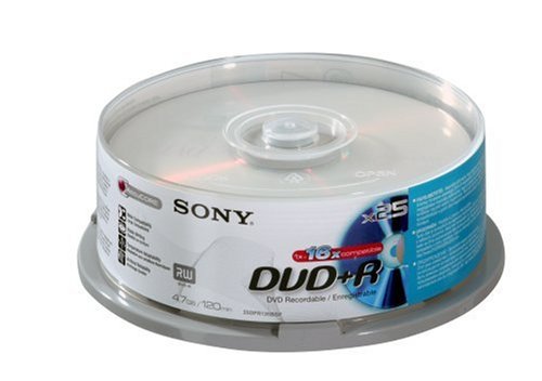 Festplatten: Sony DVD+R 16x 120 Minuten (4.7 GB) 25er Spindel DVD-Rohlinge