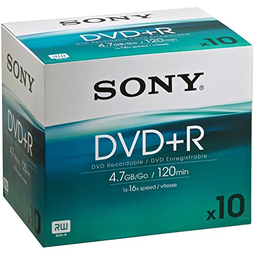 Festplatten: Sony DVD+R 16x 120 Minuten (4.7 GB) 10er Pack DVD-Rohlinge