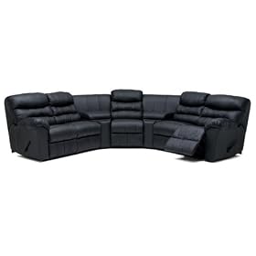 Diablo Leather Match Home Theater Sectional