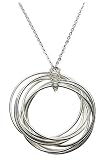 Sterling Silver Eternity Ring Circle Pendant, 18"