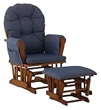 Hoop Glider and Ottoman - Cognac/Denim