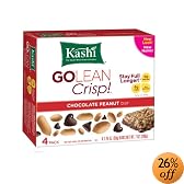 Kashi GOLEAN Protein & Fiber Bars Crunchy, Chocolate Peanut, 1.76-Ounce Bars (Pack of 24)