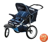 InStep Safari Swivel Double Jogging Stroller (Navy/Light Blue)