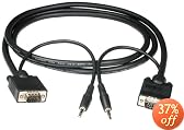 Cables To Go - 43098 - 25ft HD15 M/M UXGA Monitor Cable with 3.5mm Audio (Black)