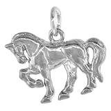 Sterling Silver Diamond Cut Horse Pendant
