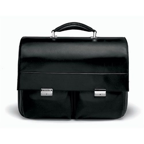 Festplatten: Samsonite 1000 Serie Leather Briefcase LBL Notebooktasche Innenma� in cm 37x27x7 Leder schwarz mit zwei Taschen