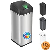 iTouchless Stainless-Steel Hands-Free 13-Gallon Infrared Automatic Trash Can