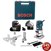 Bosch PR20EVSNK Colt Installers Kit 5.7 Amp 1 Horsepower Fixed Base Variable Speed Router with 4 Assorted Bases and Edge Guide