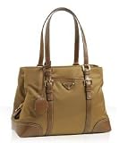 Prada tobacco nylon medium satchel tote