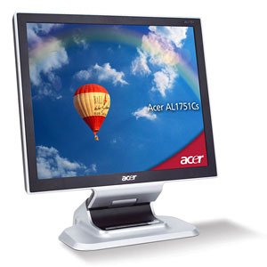 Elektronik Und Foto: Acer AL1751CS 17 Zoll TFT Monitor DVI silber/schwarz (Kontrast 500:1, 4 Ms Reaktiornszeit, Glare panel)