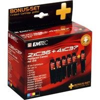 Drucker: Emtec Tintenpatrone Multipack 2x C36; 4x C37 entspricht Canon BCI-24C, BCI-24BK