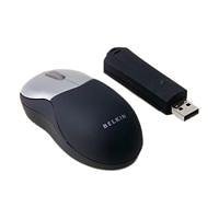 Kamerazubehoer: Belkin Optische Mini-Funkmaus Maus schnurlos 3 Tasten 800 dpi + Tastenrad silber