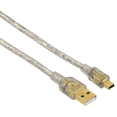 Heimkinosysteme: Hama USB 2.0-Anschlusskabel A-Stecker - Mini-B-Stecker, 0,75 m, Transparent
