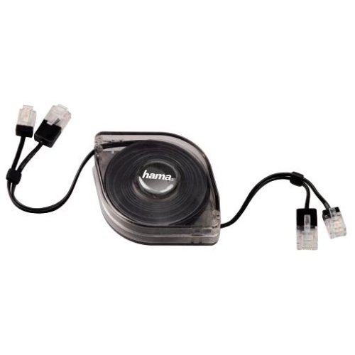 Heimkinosysteme: Hama Netzwerk-/Analogmodem-Kabel, ausziehbar, max. 2,4 m