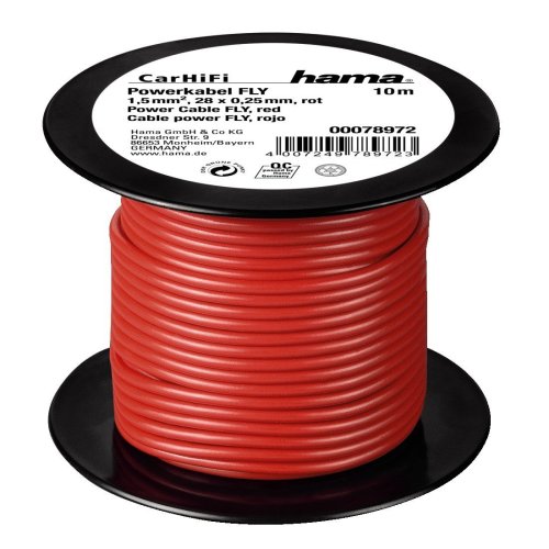 Heimkinosysteme: Hama Powerkabel FLY 1,5 mm� 10 m auf Plastikspule rot